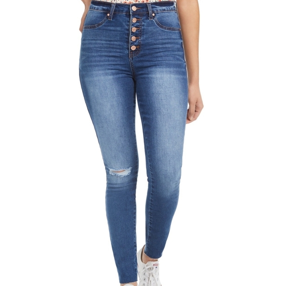 Celebrity Pink Denim - Celebrity Pink Button Fly High-Rise Skinny Jeans